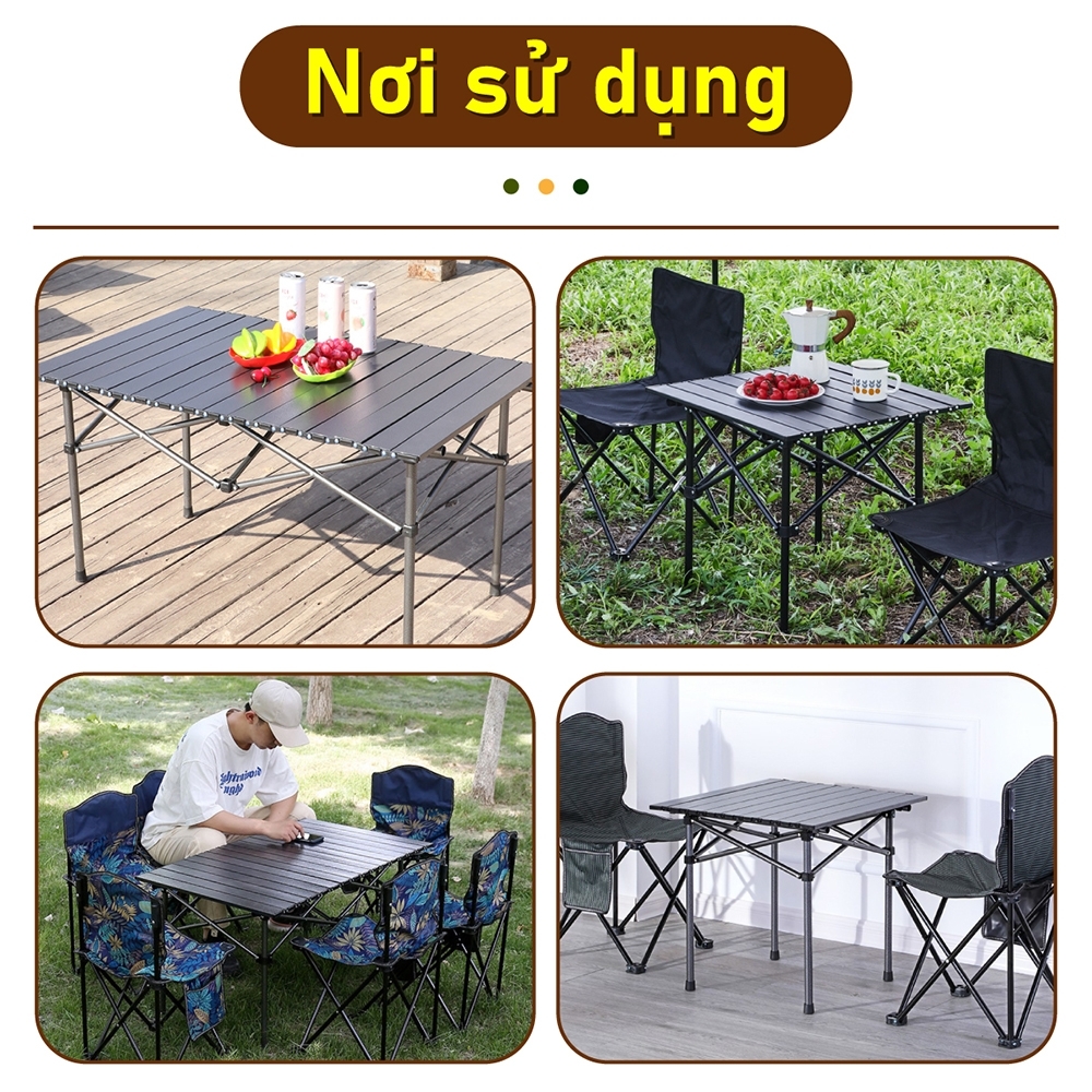 Mô tả Bàn cắm trại gấp gọn, TSD, dễ mang theo có thể gập lại, có nhiều kích thước 53 95 120cm new - 8