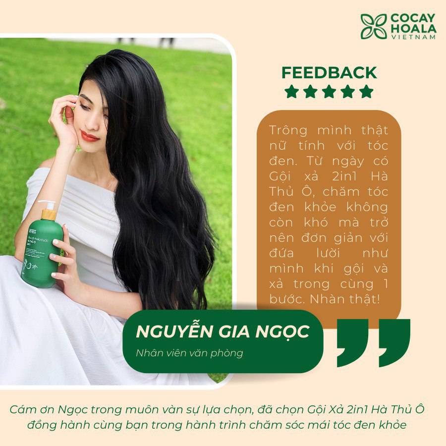 Mô tả Dầu Gội Thảo Dược Hà Thủ Ô 2in1 Cỏ Cây Hoa Lá 420g - Giảm Gãy Rụng, Dưỡng Tóc Chắc Khỏe - 8
