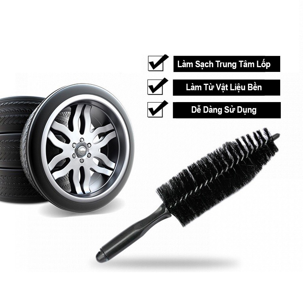 COMBO Bộ Dụng Cụ Rửa Xe Tại Nhà (Cọ Bút, Cọ Lazang Dài, Bàn Chải Sên 3D ...