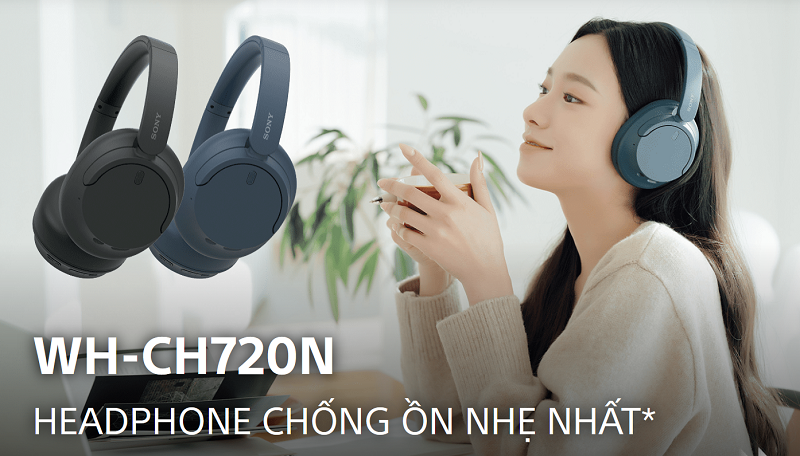 Mô tả Tai Nghe Chụp Tai Chống Ồn Chủ Động Sony WH-CH720N, Âm Bass Mạnh Mẽ, Pin 50H - Nhẹ Và Đeo Thoải Mái - 2