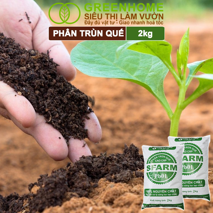 Mô tả Phân Trùn Quế Greenhome, Bao 2kg, Dinh Dưỡng Hữu Cơ, Không Mùi, Tốt Cho Lan, Bonsai, Rau, Cây Trái. - 3