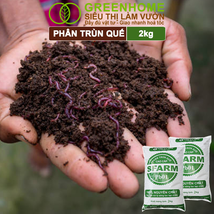 Mô tả Phân Trùn Quế Greenhome, Bao 2kg, Dinh Dưỡng Hữu Cơ, Không Mùi, Tốt Cho Lan, Bonsai, Rau, Cây Trái. - 5