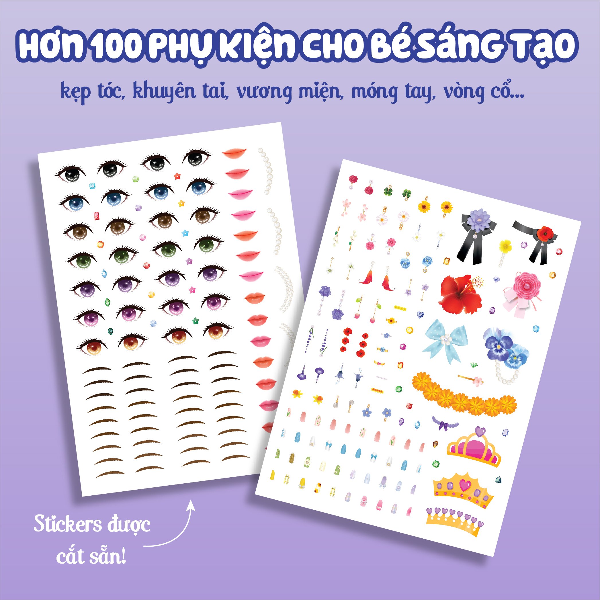 Mô tả Combo Sách trang điểm công chúa (5 cuốn) (Tô màu và bóc dán hơn 500+ sticker trang điểm) cho bé gái - 6