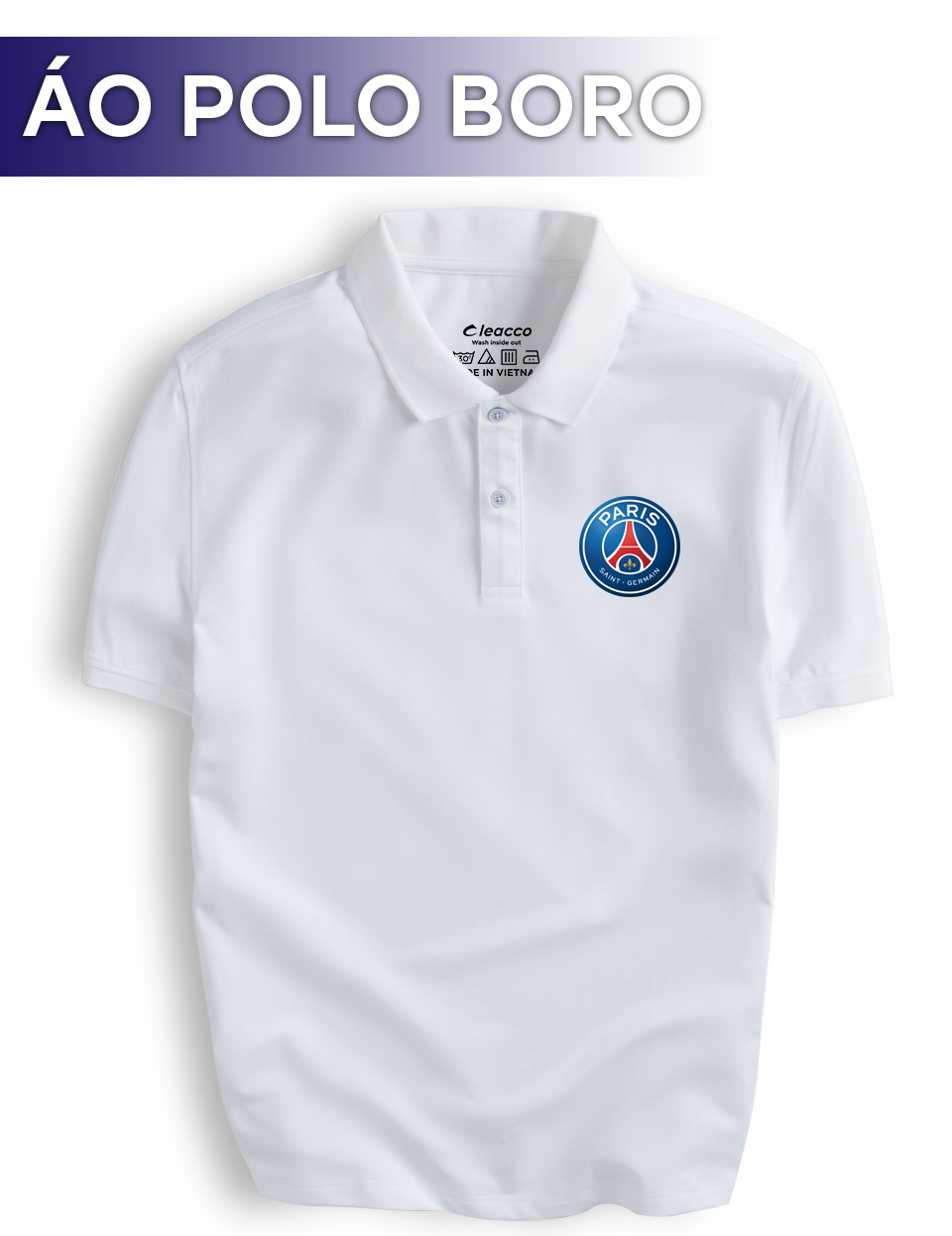 Mô tả Áo Polo Nam Siêu Ưu Đãi Áo Thun Polo Cổ Bẻ Chất Liệu Vải Poly Thái Giữ Form Dáng Cleacco Paris Saint-Germain Boro Sport - 1