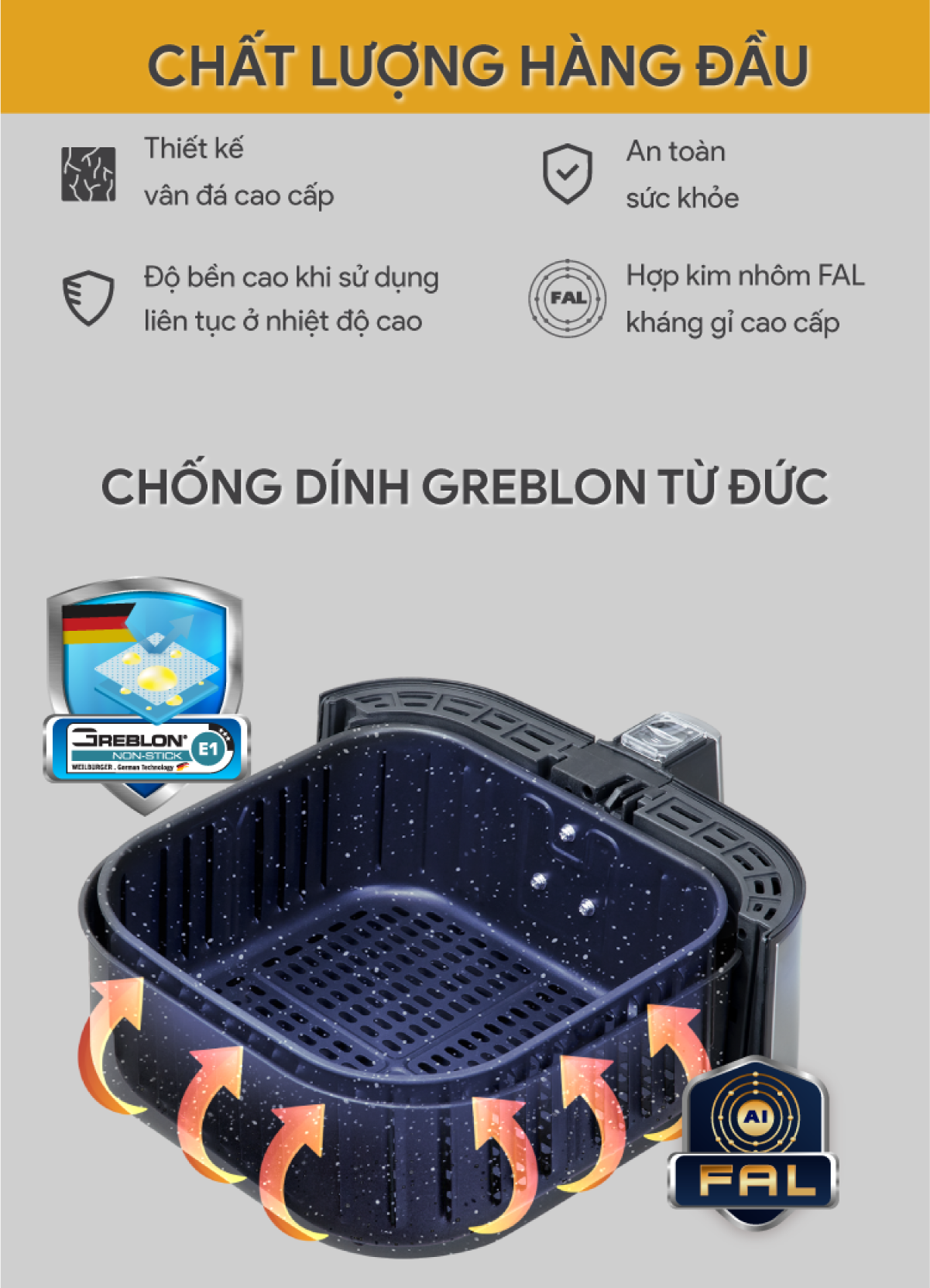 Mô tả Nồi Chiên Không Dầu Điện Tử BlueStone AFB-5880 - 5.5 Lít -1700W - 3