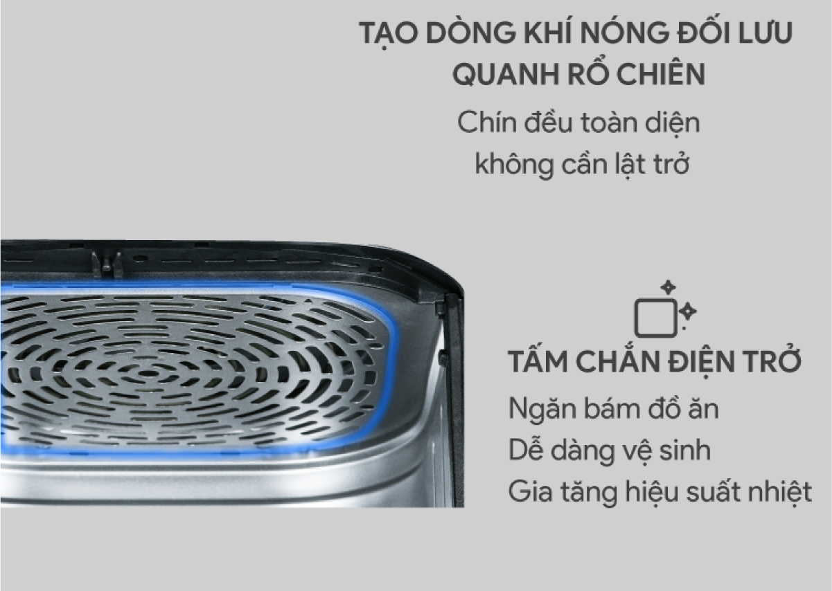 Mô tả Nồi Chiên Không Dầu Điện Tử BlueStone AFB-5880 - 5.5 Lít -1700W - 4