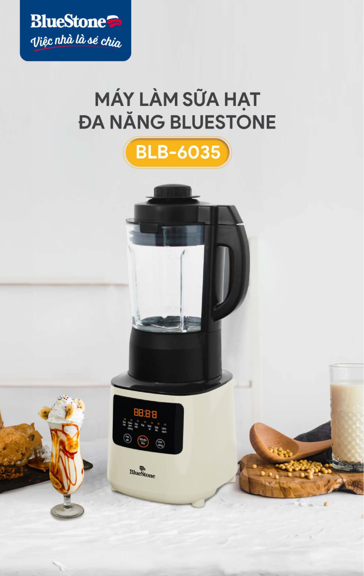 Mô tả Máy Xay Nấu và Làm Sữa Hạt Đa Năng BlueStone BLB-6035 - 1.75 Lít - Bảo hành 2 năm - 8