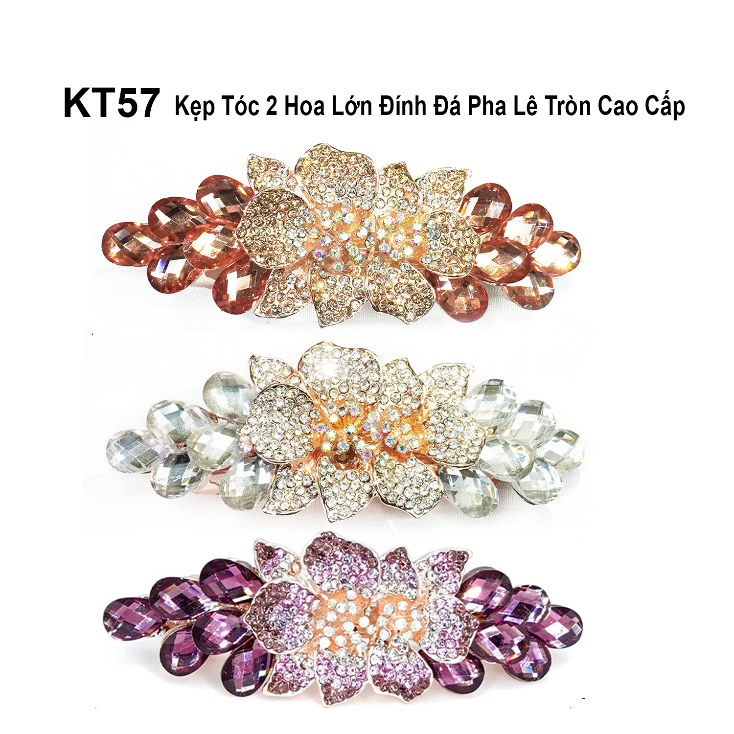 Mô tả GOTI – Phụ Kiện Nữ - Quà Tặng Mẹ, Bà, Người Lớn Tuổi Kẹp Tóc Hình Bông Hoa Đính Đá Nhiều Màu KT201 - 3