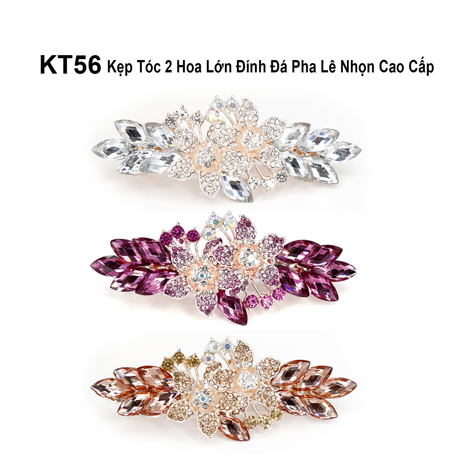 Mô tả GOTI – Phụ Kiện Nữ - Quà Tặng Mẹ, Bà, Người Lớn Tuổi Kẹp Tóc Hình Bông Hoa Đính Đá Nhiều Màu KT201 - 5