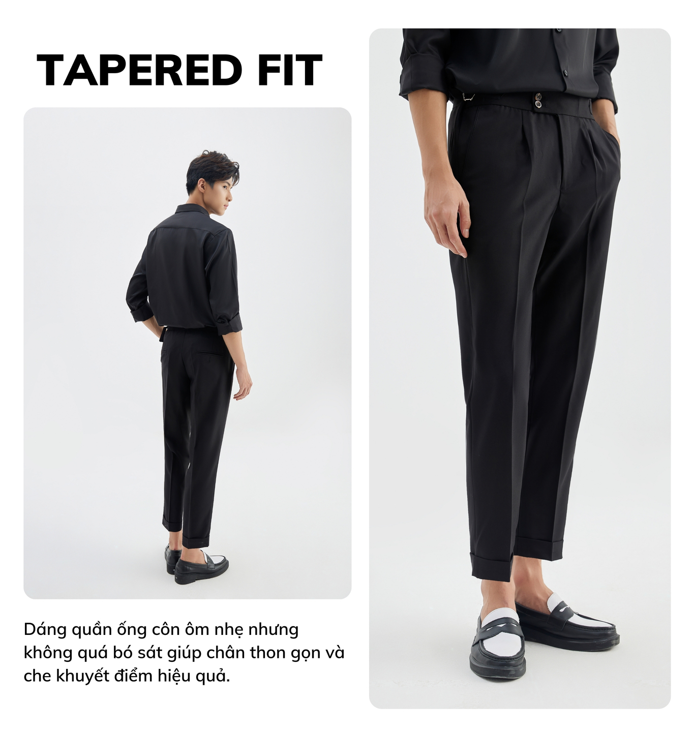 Mô tả Quần âu nam cạp cao JBAGY Sidetab  - điều chỉnh cạp, vải Tuypsi cotton co giãn nhẹ chất lượng cao JA0302 - 3