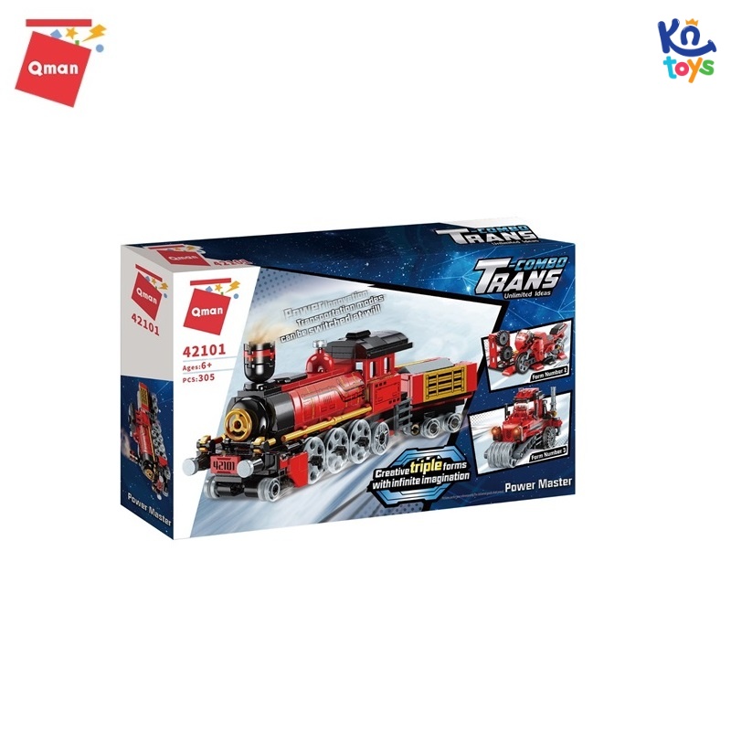 Mô tả Đồ chơi lắp ráp, xếp hình Qman 42101 - Tàu hỏa biến hình (305 mảnh ghép) - 6