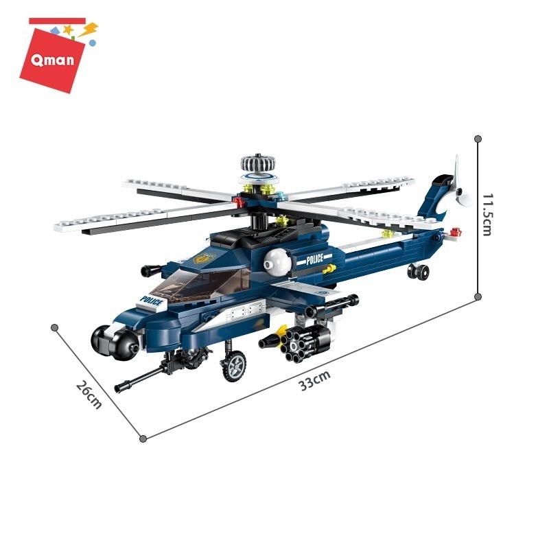 Mô tả Đồ chơi lắp ráp, xếp hình Qman 1801 - Trực thăng chiến đấu 381 mảnh ghép - 2