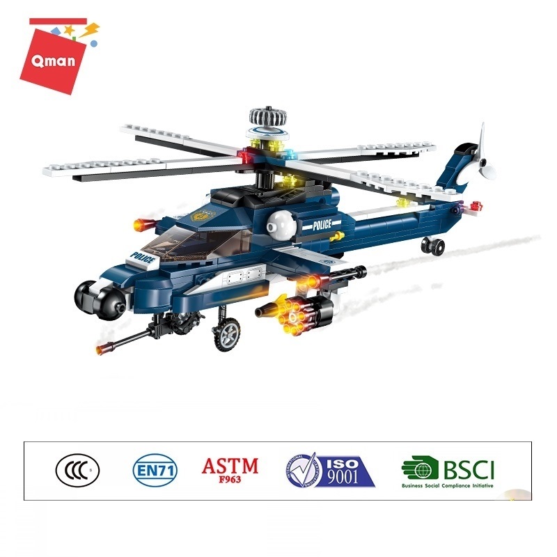 Mô tả Đồ chơi lắp ráp, xếp hình Qman 1801 - Trực thăng chiến đấu 381 mảnh ghép - 6