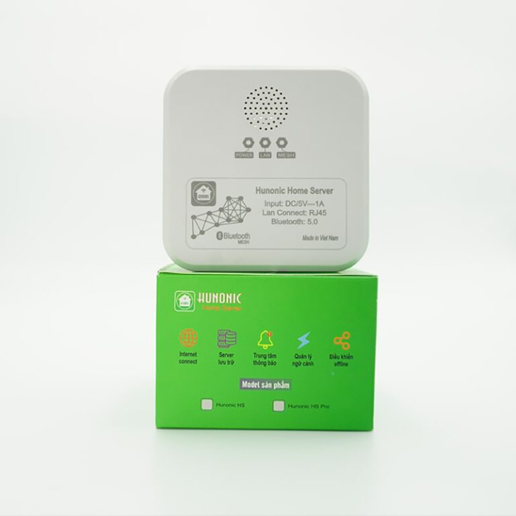 Mô tả Bộ Điều Khiển Trung Tâm Hunonic Home Server Plus, Bộ Điều Khiển Công Tắc Bluetooth Mesh - HNHSV - 8