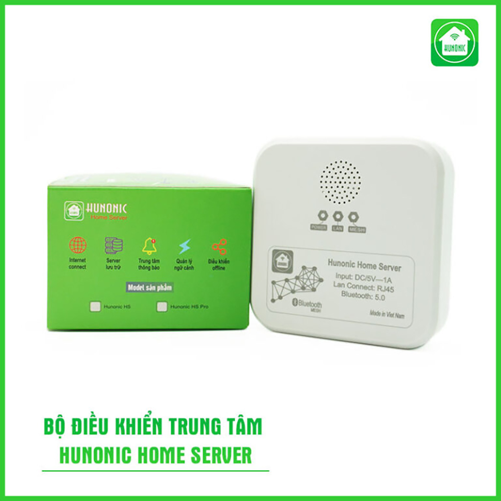 Mô tả Bộ Điều Khiển Trung Tâm Hunonic Home Server Plus, Bộ Điều Khiển Công Tắc Bluetooth Mesh - HNHSV - 7