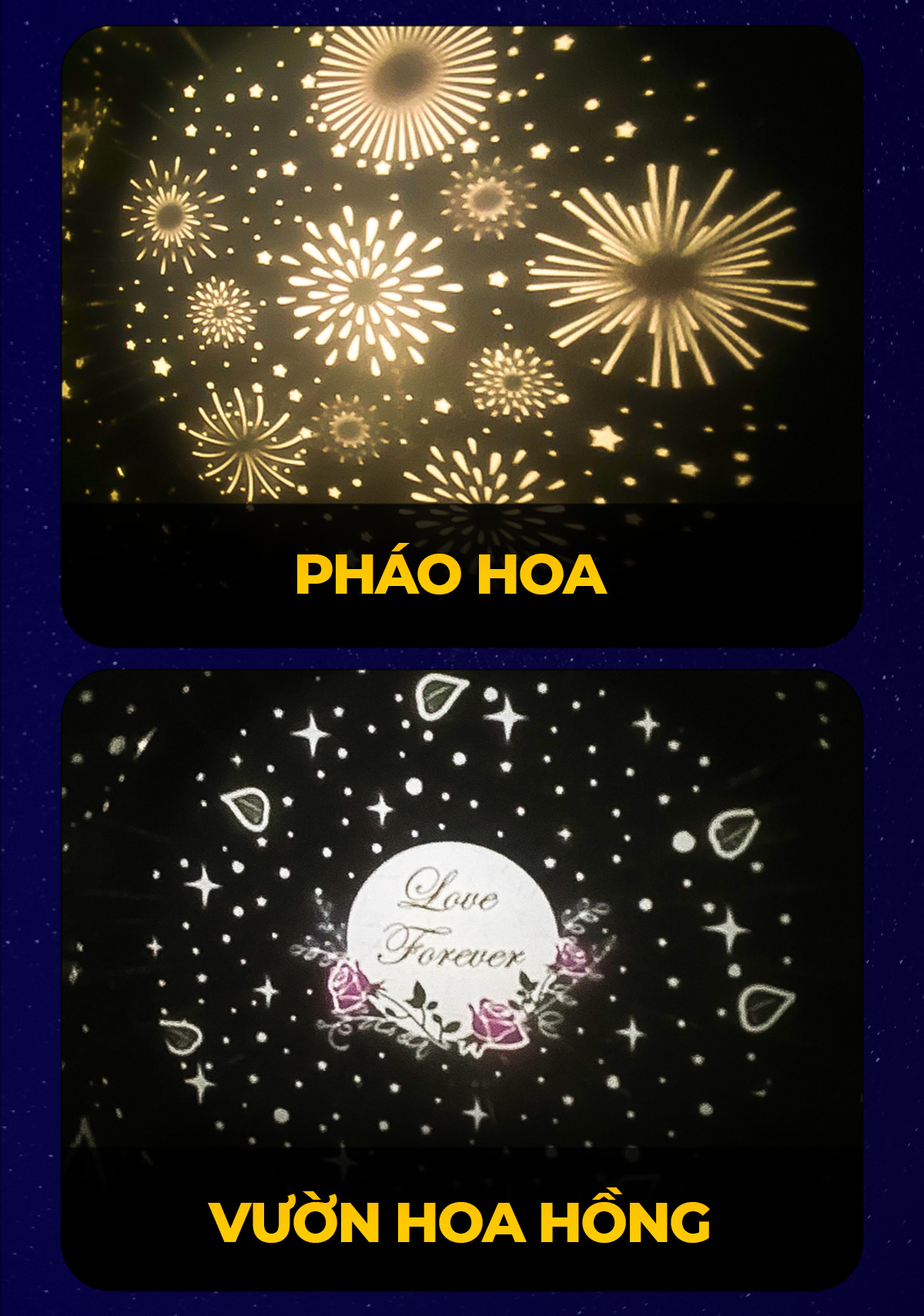 Mô tả Đèn ngủ chiếu sao Saby Dreamz pin sạc, tự động xoay BH 12 tháng tự chọn tấm phim chiếu quà sinh nhật - 9