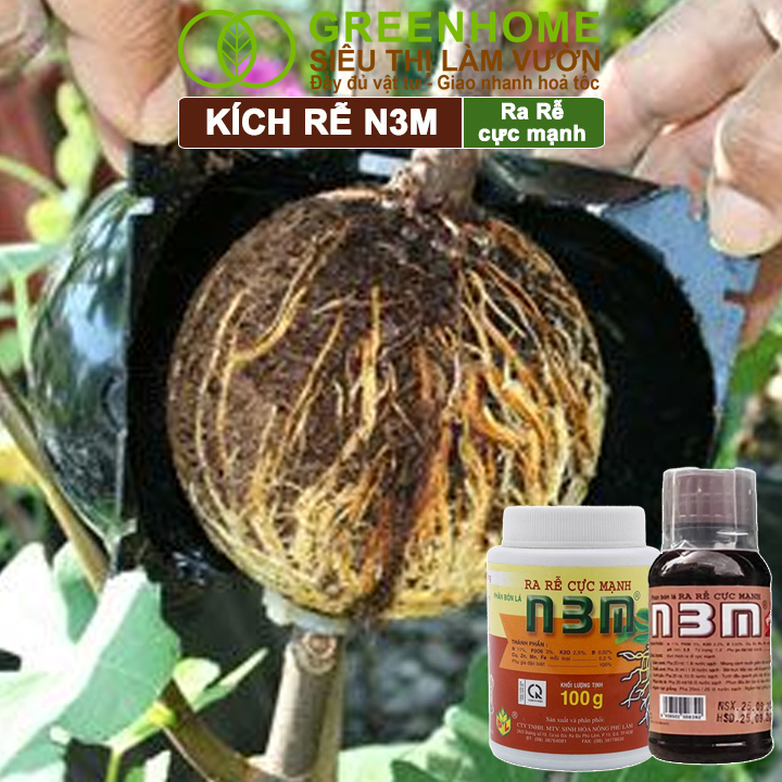 Mô tả Phân Bón Lá Greenhome, N3M, Hũ 100gr, Ra Rễ Cực Mạnh Dùng Giâm, Chiết Cành, Ngâm Hạt, Chuyên Kiểng - 5