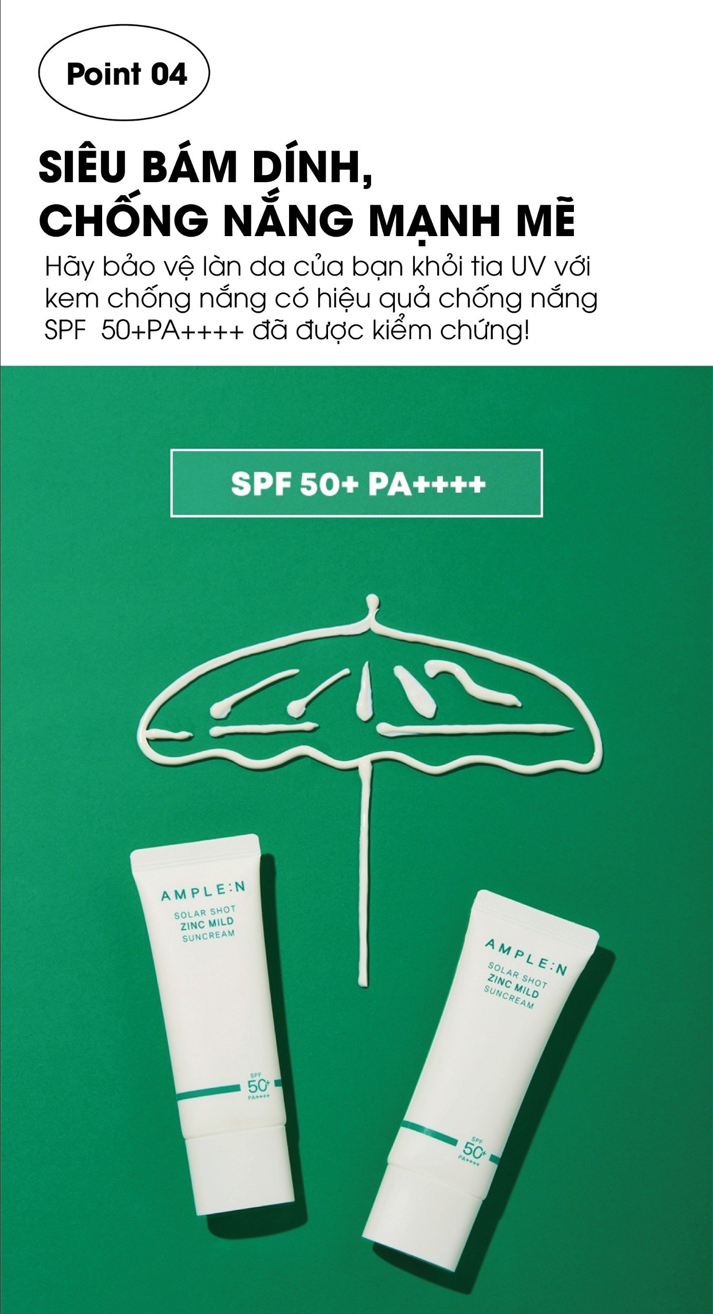 Mô tả Kem Chống Nắng Làm Dịu Da Ample:n Solar Shot Zinc Mild Suncream 40ML - 9