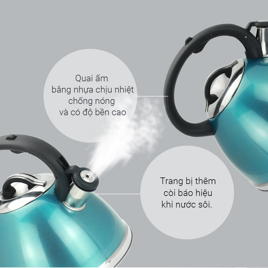 Mô tả Ấm Đun Nước INOX 304 5 Đáy Cao Cấp KK03-3L Hàng Chính Hãng KALPEN-GIA DỤNG ĐỨC Bảo Hành 3 Năm - 4