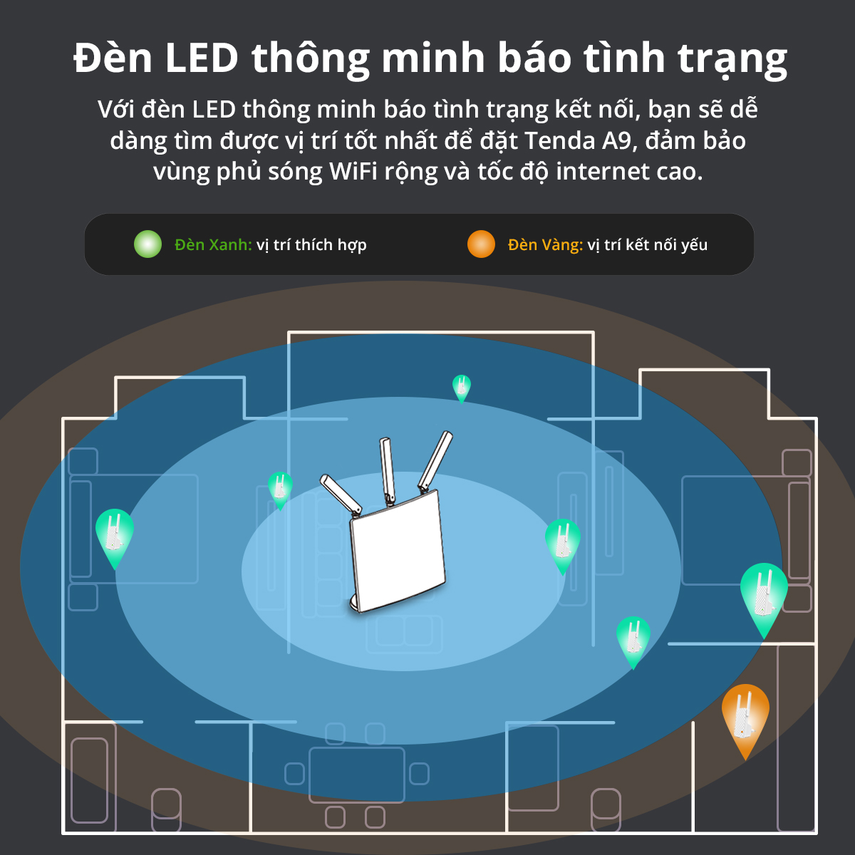 Mô tả Bộ Mở Rộng Sóng WiFi Tenda A9 Chuẩn N 300Mbps - Hàng Chính Hãng - 5