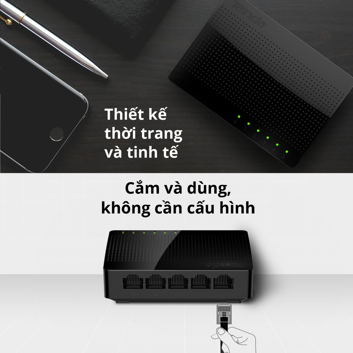 Mô tả Bộ Chia Mạng Switch Để Bàn Tenda SG105 5 Cổng 10/100/1000Mbps - Hàng Chính Hãng - 3