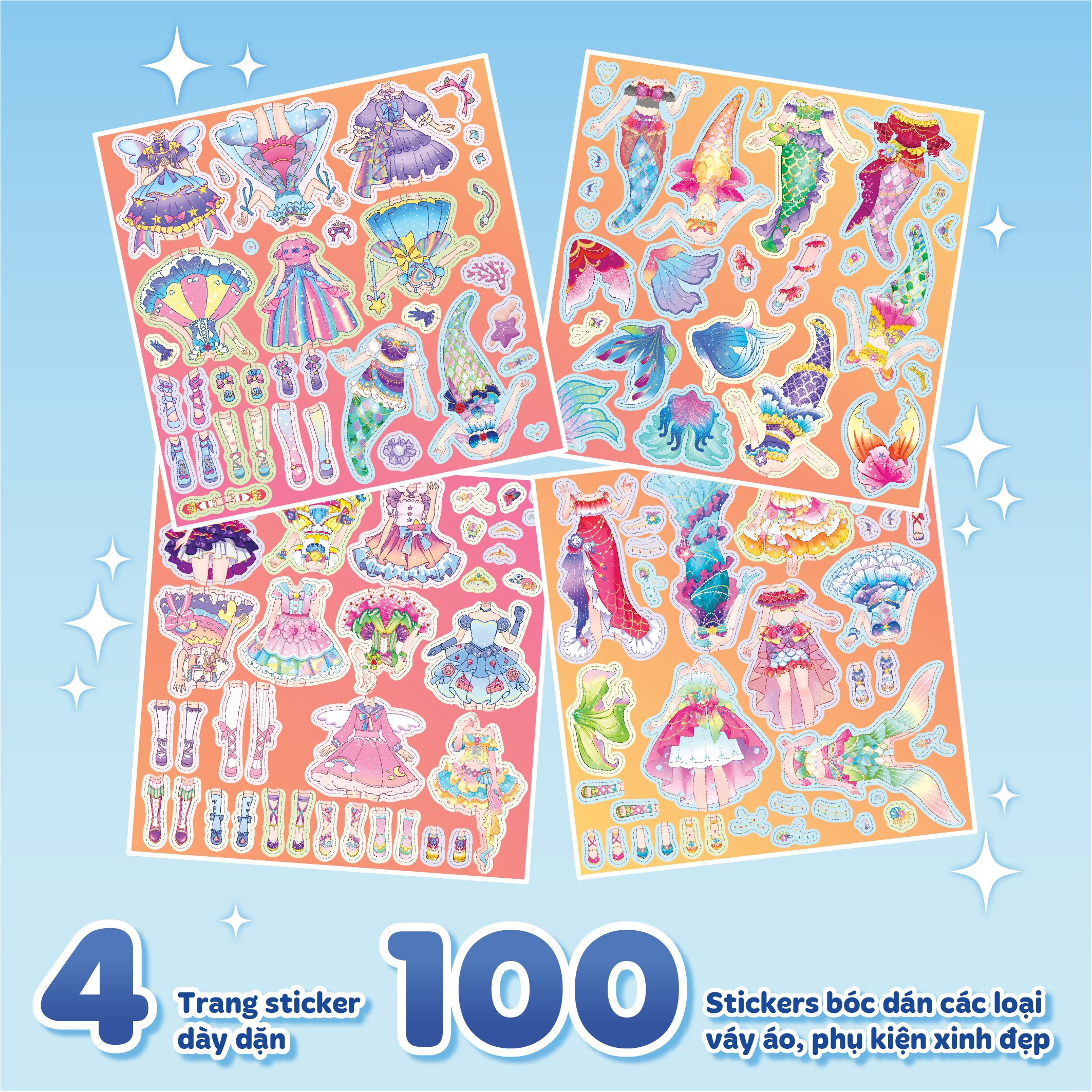 Mô tả Sách Thời Trang Công Chúa Kỳ Diệu - Bóc dán 100+ stickers váy, phụ kiện xinh đẹp cho bé gái - 6