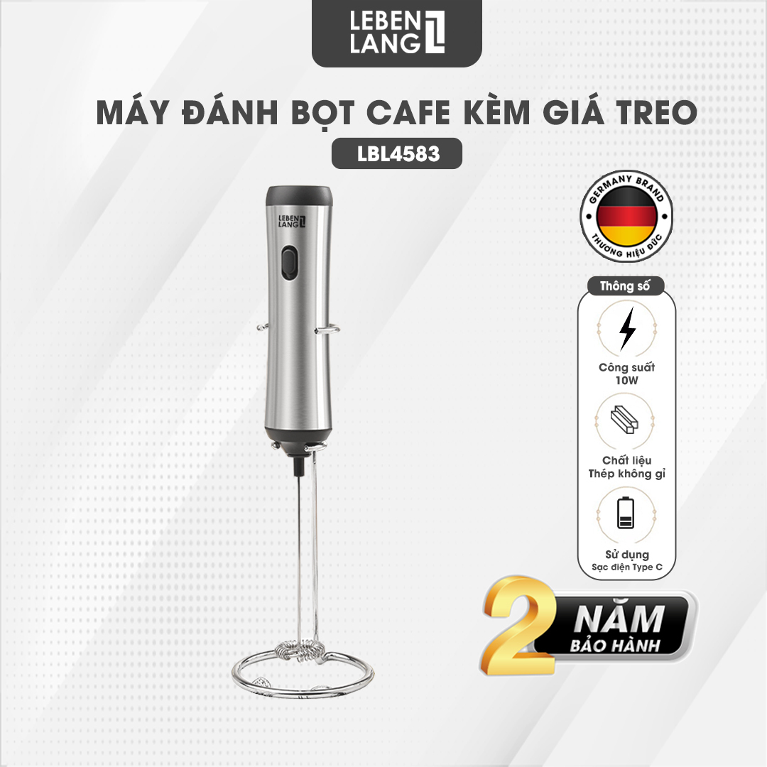Máy đánh bọt cafe cầm tay Lebenlang LBL4583 với giá treo