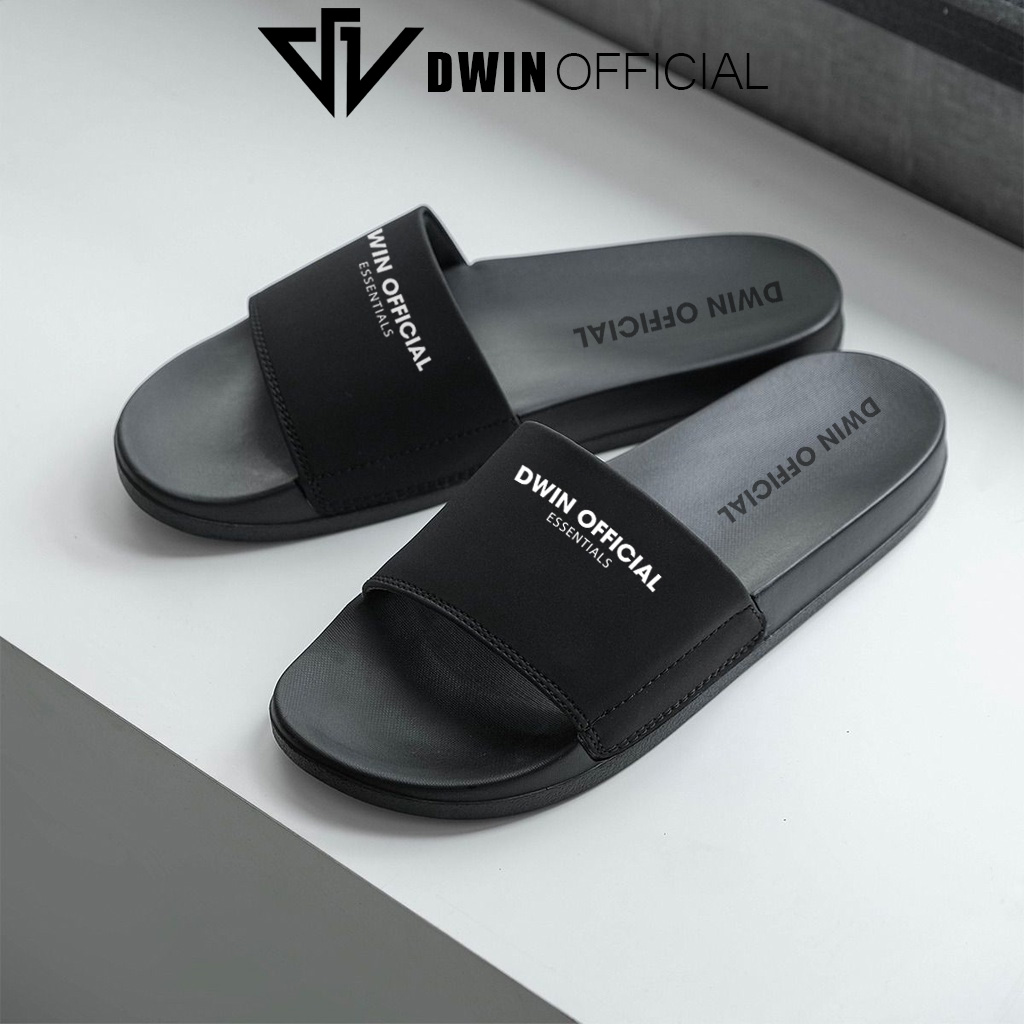 Mô tả Dép quai ngang nam nữ slipper DWIN đen fullbox local brand 1.0 - 4
