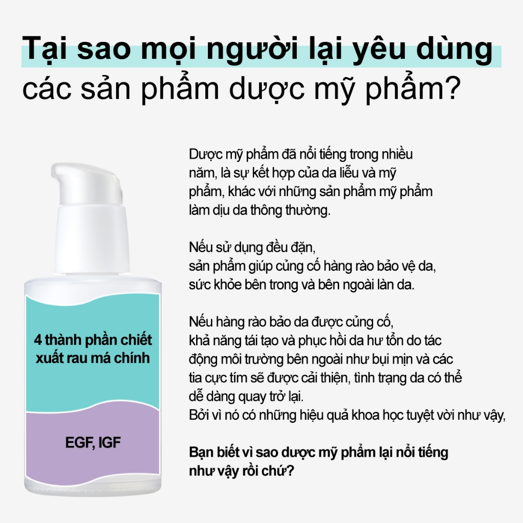 Mô tả Tinh chất serum rau má Numbuzin No.8 Fine Cica Serum dành cho da m.ụ.n v.iê.m và da nhạy cảm dung tích 50ml Daily Beauty - 4