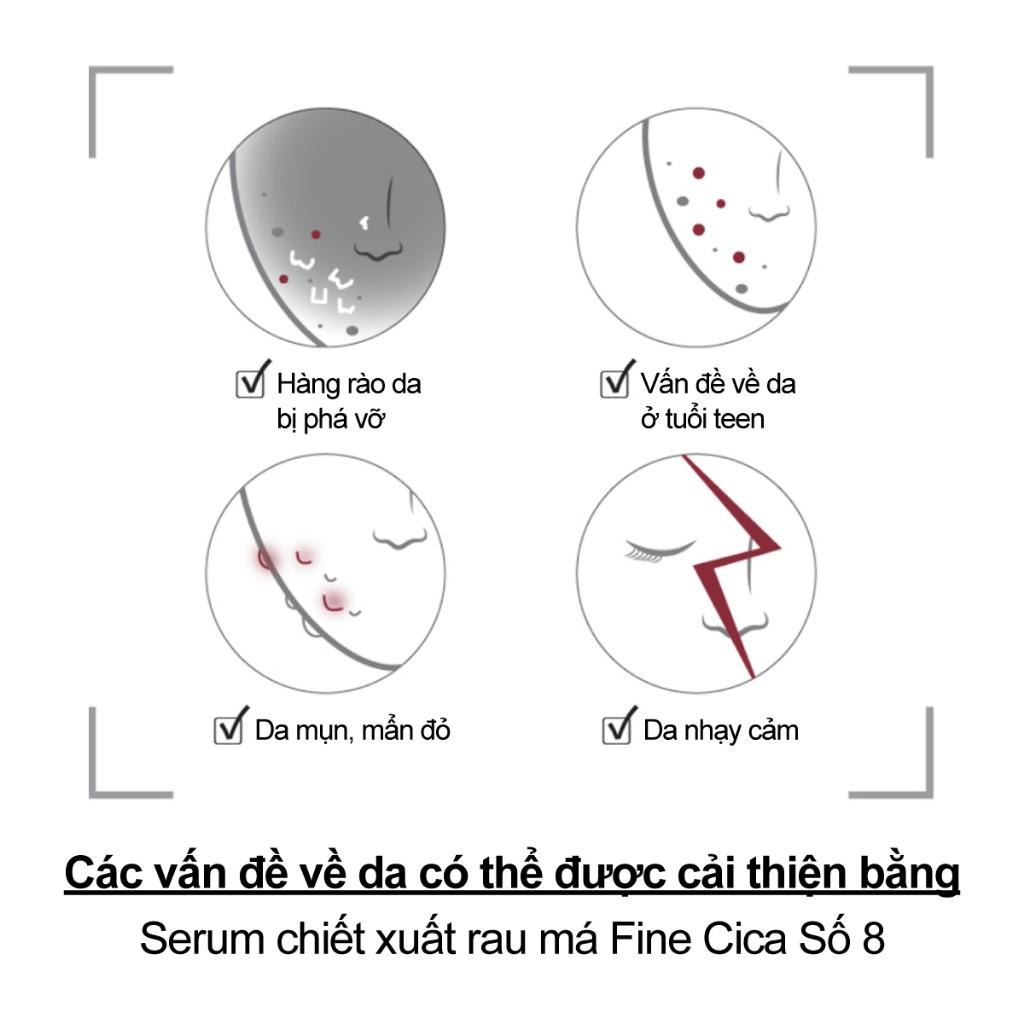 Mô tả Tinh chất serum rau má Numbuzin No.8 Fine Cica Serum dành cho da m.ụ.n v.iê.m và da nhạy cảm dung tích 50ml Daily Beauty - 3