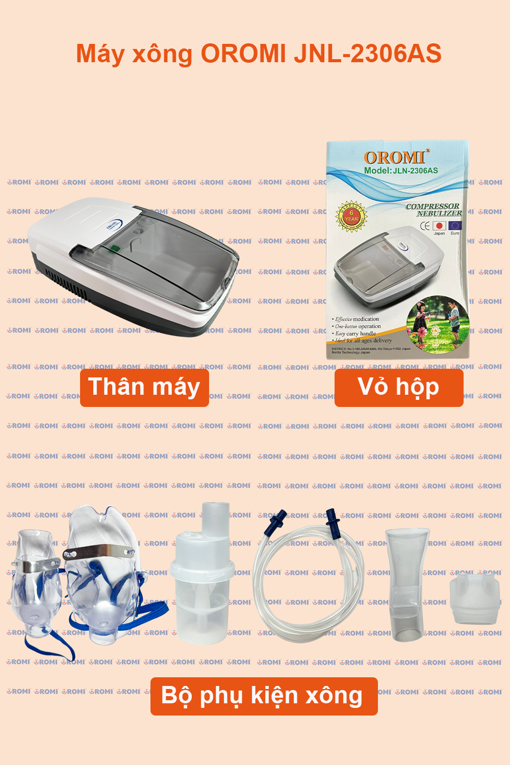 Mô tả Máy xông khí dung và hút mũi 2 trong 1 OROMI JLN-2306AS - DÒNG MÁY CHUYÊN XÔNG - 1