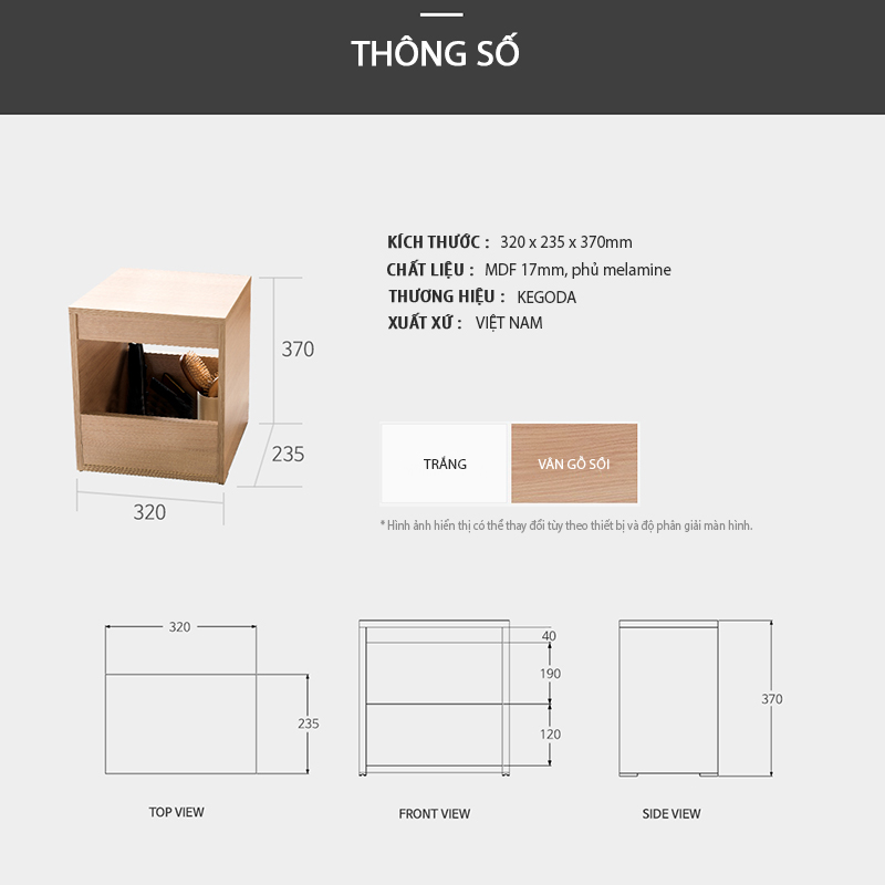 Mô tả Bàn Trang Điểm Có Gương Gấp Gọn, Bàn Phấn Gỗ Kèm Ghế Nhỏ Gọn Thông Minh Dáng Simple KEGODA KGD08 - 4