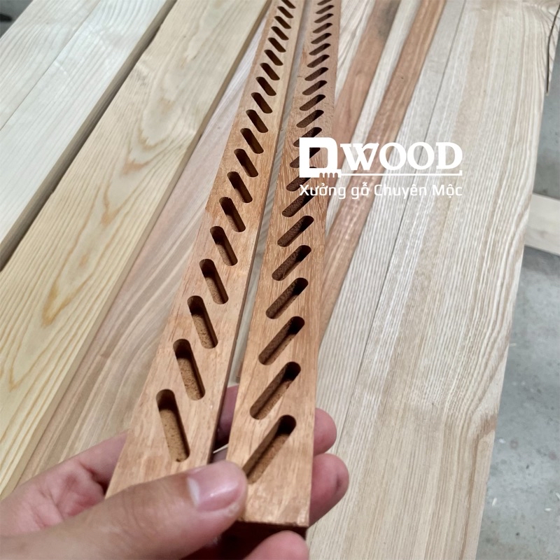 Mô tả Cặp rãnh cửa chớp lá sách Dwood gỗ Gõ đỏ tự nhiên - chiều dài tự chọn - 1