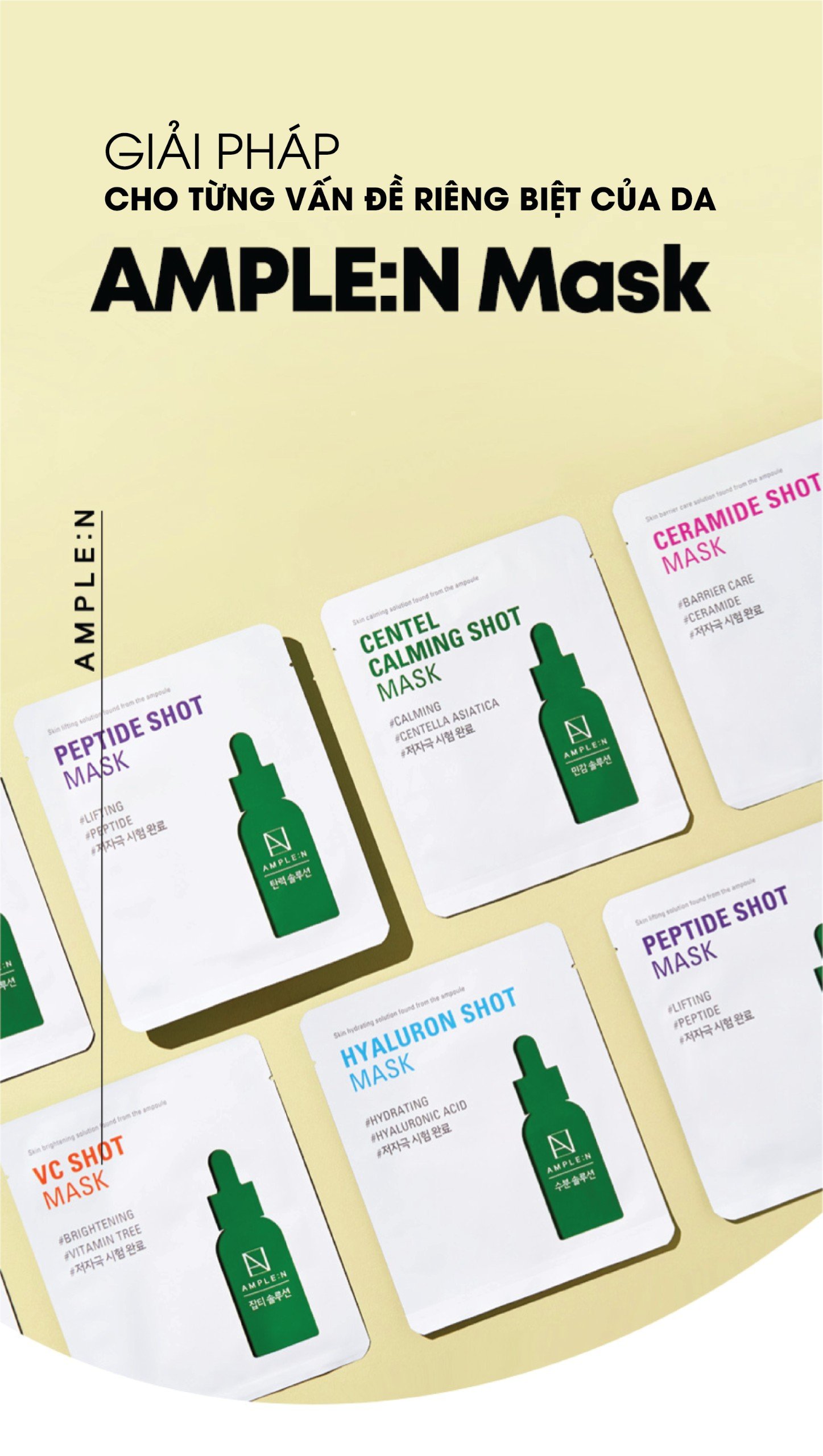 Mô tả Mặt Nạ Giấy Dưỡng Ẩm Chăm Sóc Da Ample: Shot Mask - 1