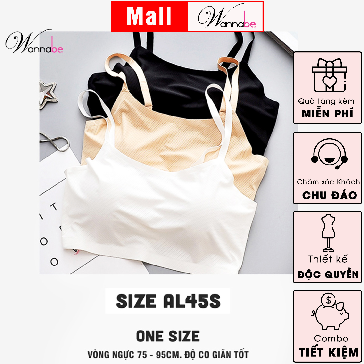 Áo ngực không gọng đúc su WANNABE AL45S - Tổng quan