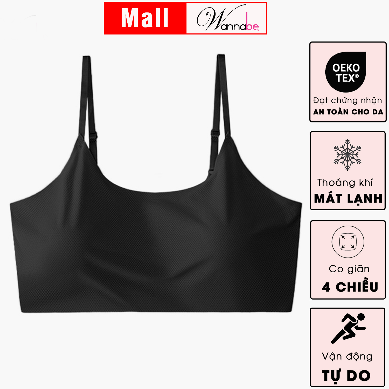 Mô tả Áo ngực nữ không gọng đúc su WANNABE áo lót bra đệm mút mỏng mềm mại thoáng mát tháo rời được AL45S - 3