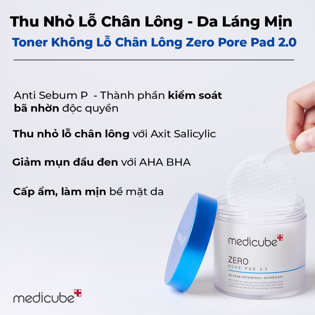 Mô tả Toner miếng dưỡng ẩm không lỗ chân lông MEDICUBE ZERO PORE PAD 2.0 (70 Miếng) - 1