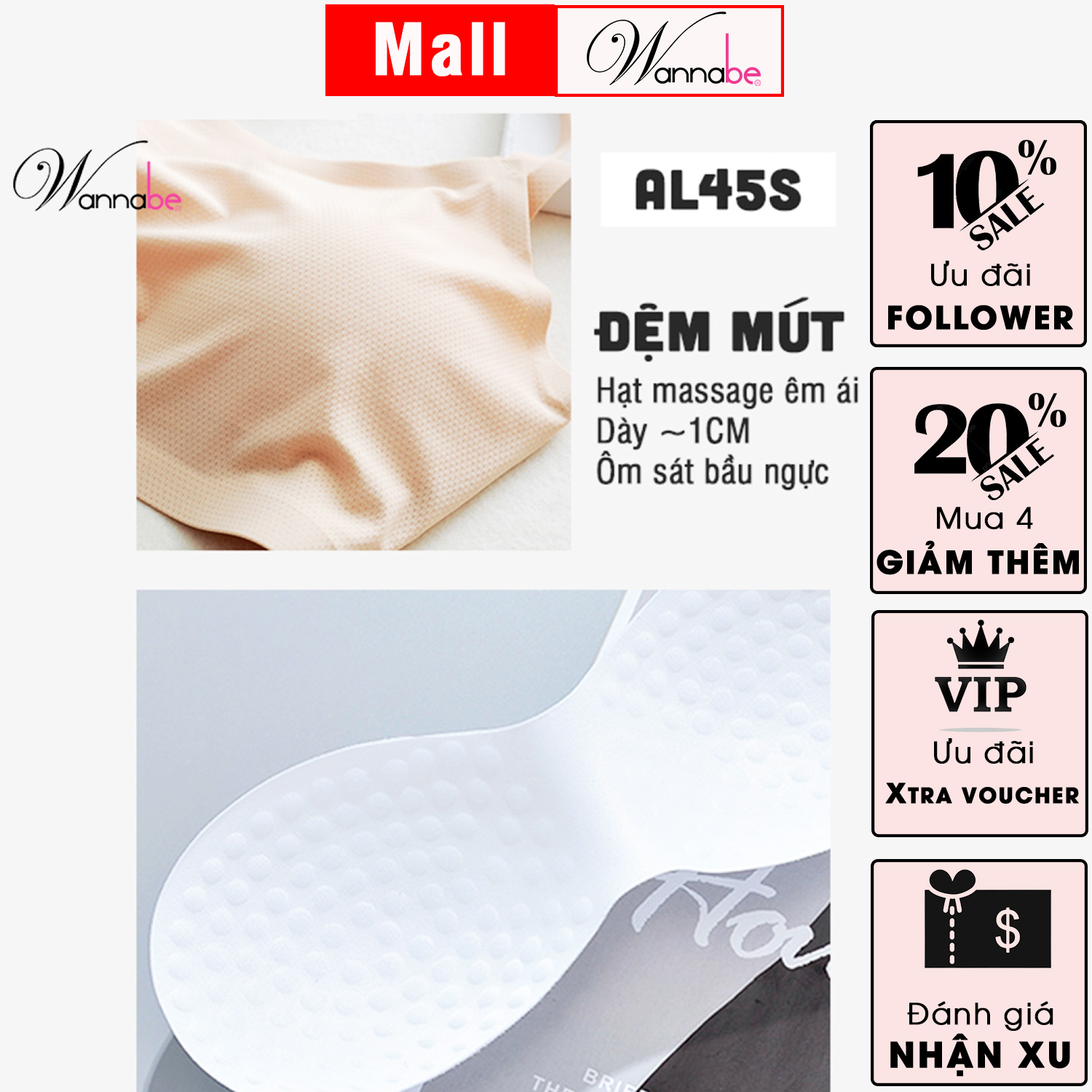 Áo ngực WANNABE AL45S phù hợp mặc đồng phục, áo dài