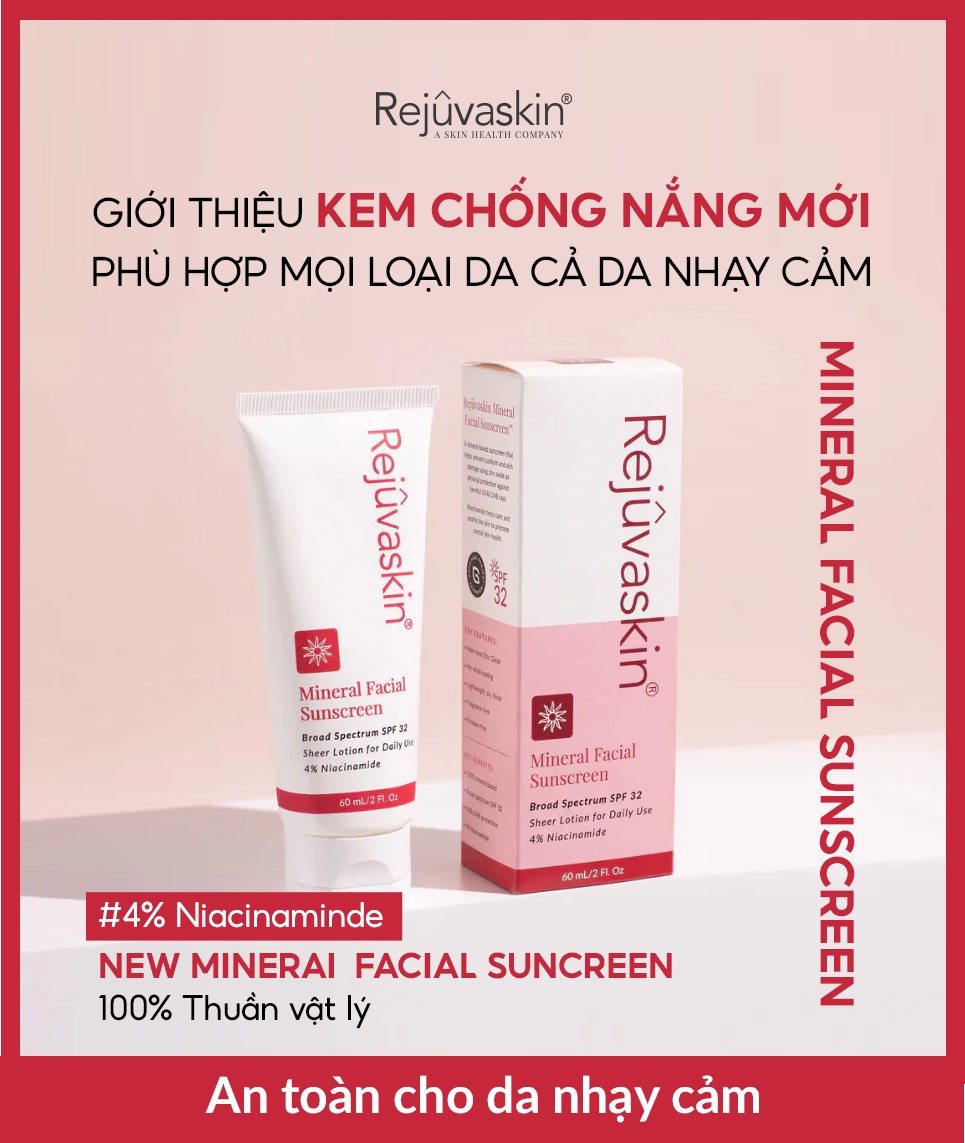 Mô tả Kem Chống Nắng Vật Lý Mineral Facial Rejuvaskin Dưỡng Ẩm, Phục Hồi Da SPF 32 60ml - 1