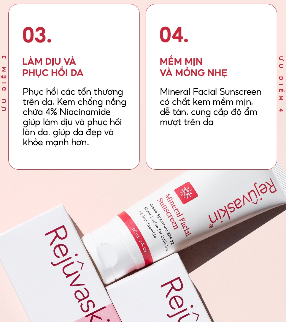 Mô tả Kem Chống Nắng Vật Lý Mineral Facial Rejuvaskin Dưỡng Ẩm, Phục Hồi Da SPF 32 60ml - 4