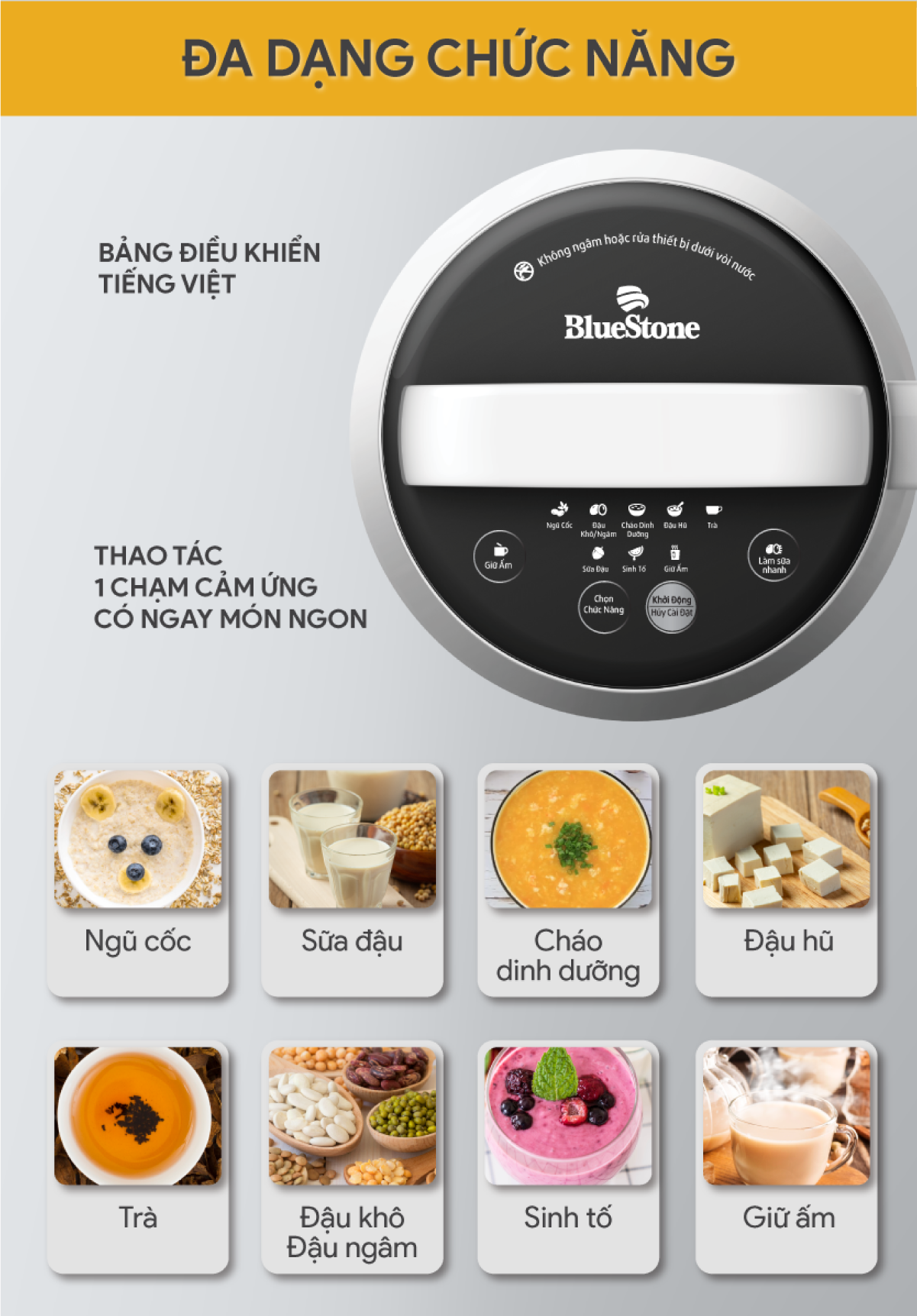 Mô tả Máy Làm Sữa Hạt Đa Năng BlueStone SMB-7329 1000W - 1.3 Lít - Chống Trào, Độ Ồn Thấp - 4