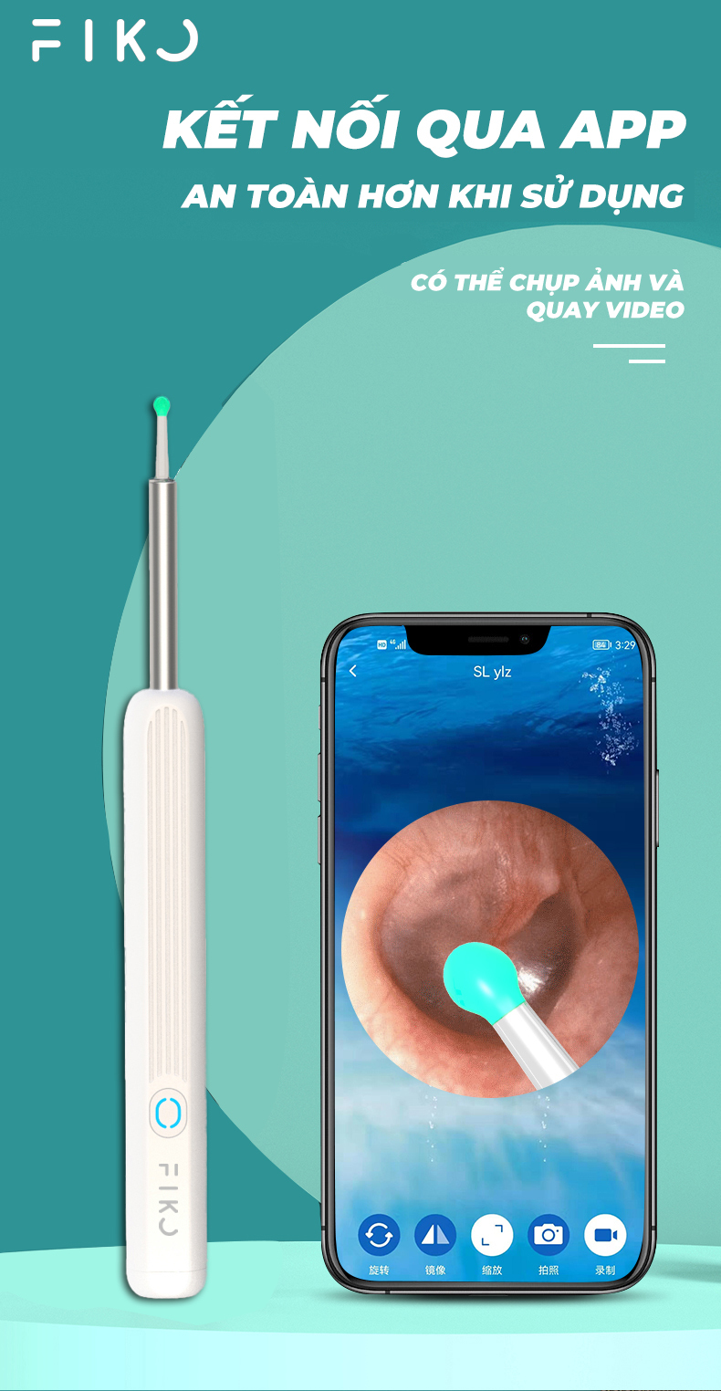 Dụng cụ lấy ráy tai có camera FIKO NE3 PRO/FIKO E9S - Bảo hành 6 tháng ...