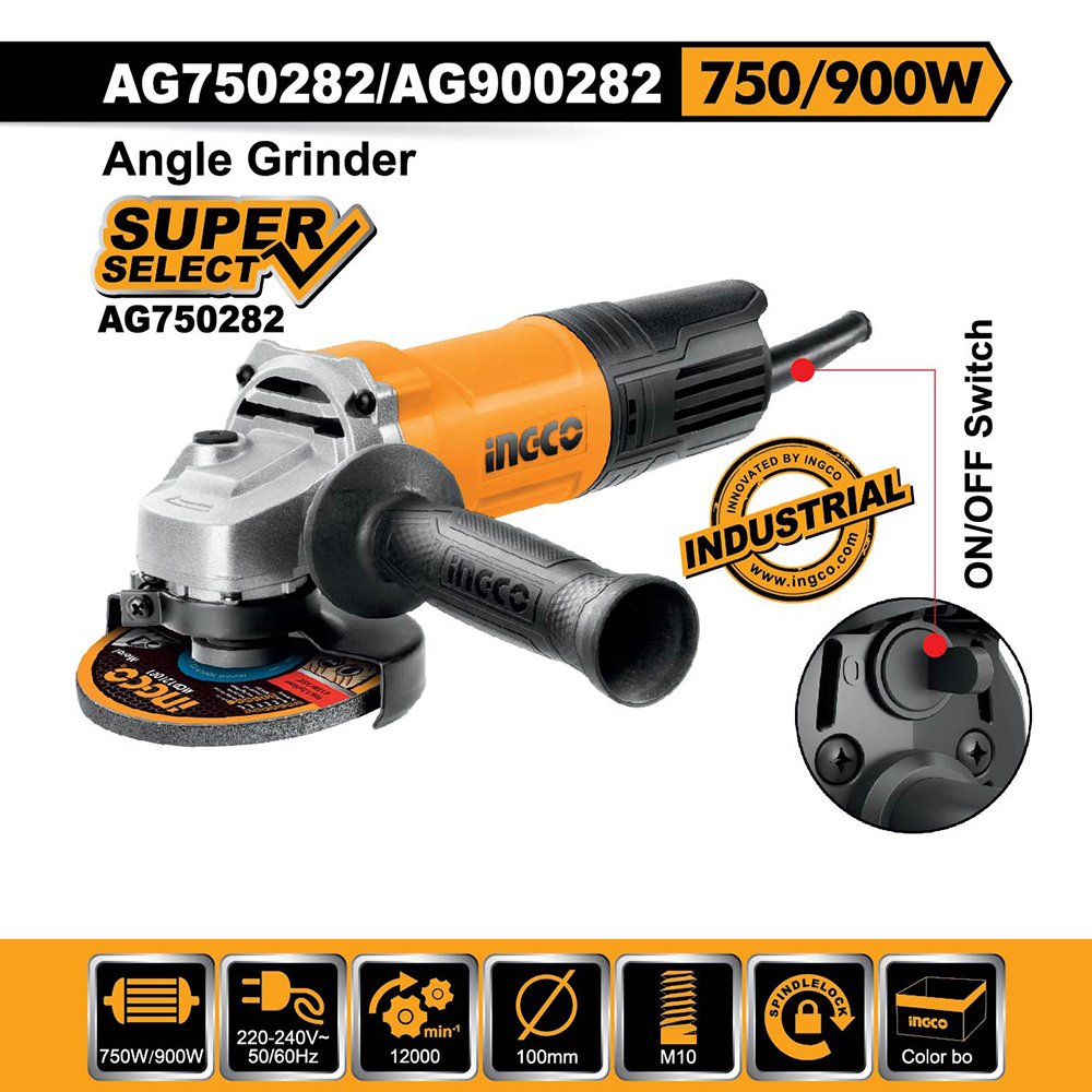 Mô tả Máy mài góc 750W công tắt đuôi INGCO AG750282 | AG900282 900W | AG1100382 1100W | AG71182 710W đĩa 100mm, trục chính M10 - 5