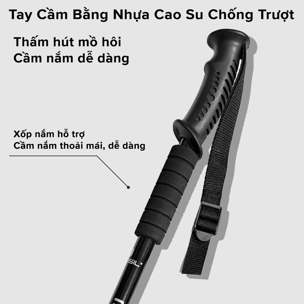 Mô tả Gậy Leo Núi, Gậy Trekking Từ 63 - 135cm Gậy Chạy Trail Gấp Gọn Đi Du Lịch, Phượt, Dã Ngoại, Chạy Chính Hãng Amalife - 6
