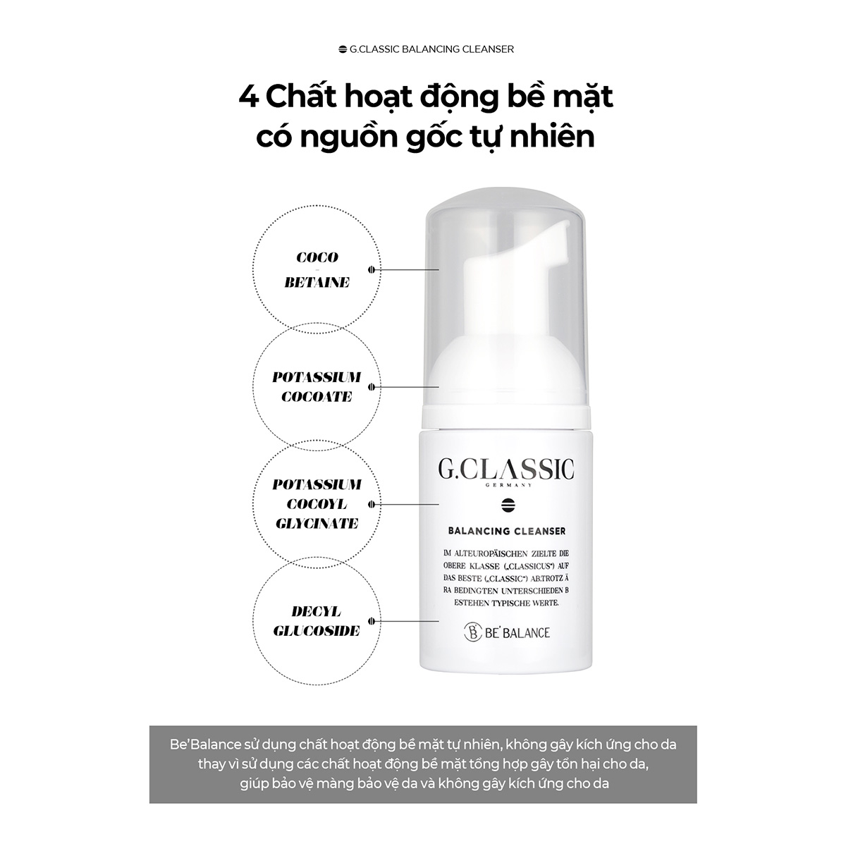Mô tả Bộ Sản Phẩm Toner và Sữa Rửa Mặt Be'Balance GCLASSIC MINI KIT giúp Làm Đẹp Da 30ml - 6