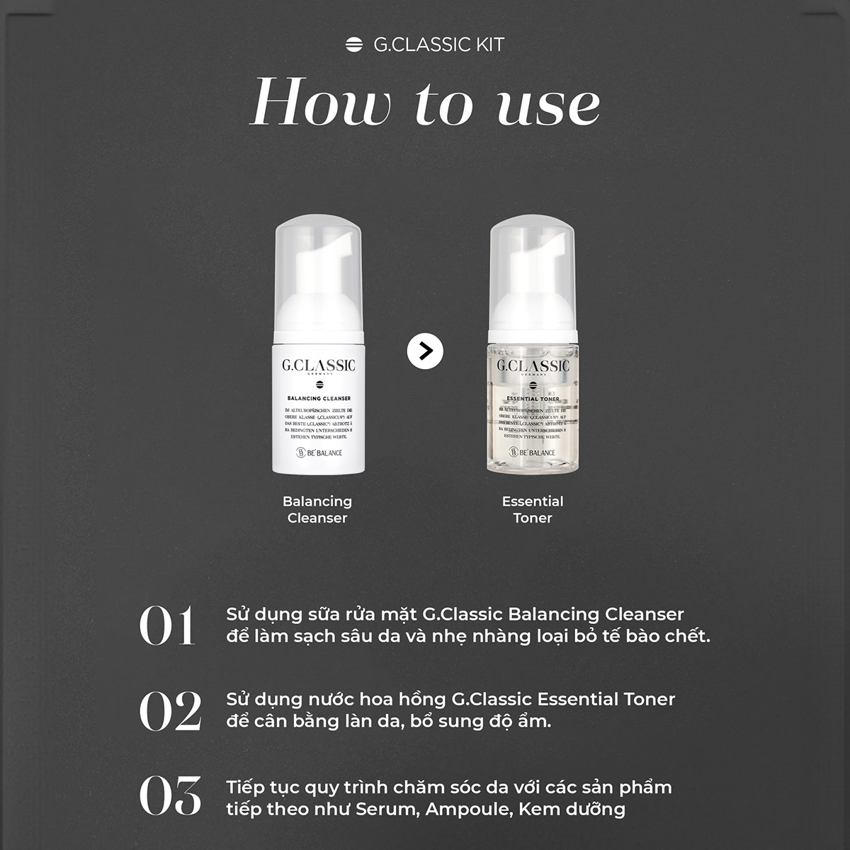 Mô tả Bộ Sản Phẩm Toner và Sữa Rửa Mặt Be'Balance GCLASSIC MINI KIT giúp Làm Đẹp Da 30ml - 12