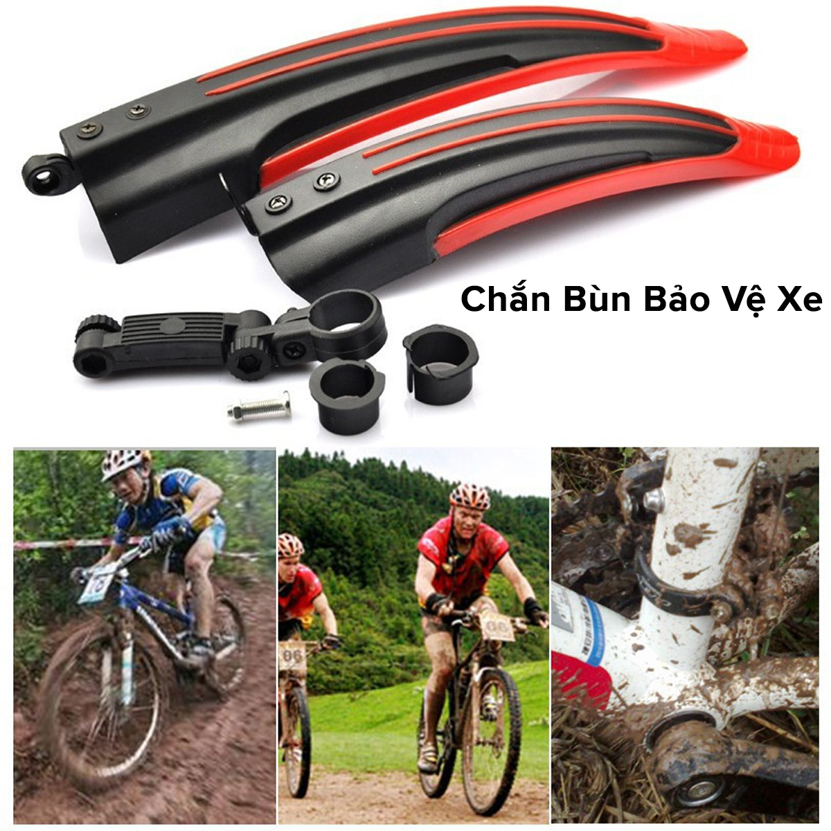 Mô tả Bộ Dè Chắn Bùn Cho Cả Bánh Trước Và Bánh Sau Xe Đạp Leo Núi 4 Sọc Màu Nhựa Dẻo Siêu Bền Chính Hãng Amalife - 6