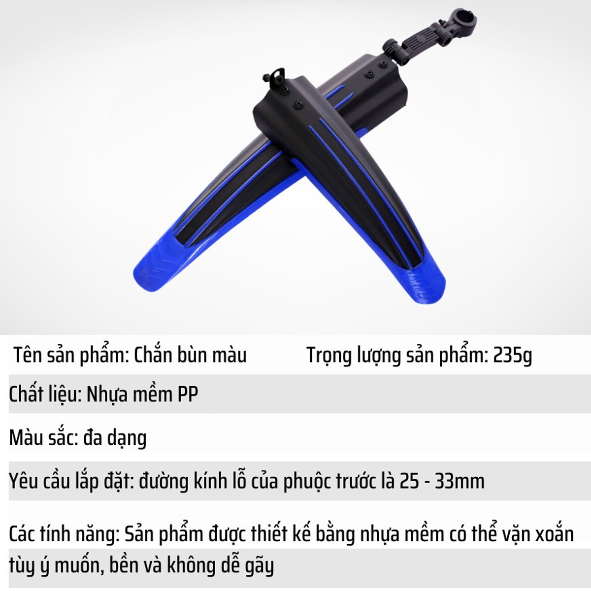 Mô tả Bộ Dè Chắn Bùn Cho Cả Bánh Trước Và Bánh Sau Xe Đạp Leo Núi 4 Sọc Màu Nhựa Dẻo Siêu Bền Chính Hãng Amalife - 7