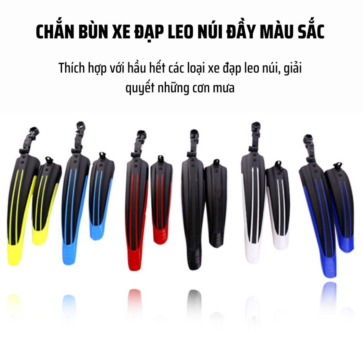 Mô tả Bộ Dè Chắn Bùn Cho Cả Bánh Trước Và Bánh Sau Xe Đạp Leo Núi 4 Sọc Màu Nhựa Dẻo Siêu Bền Chính Hãng Amalife - 11