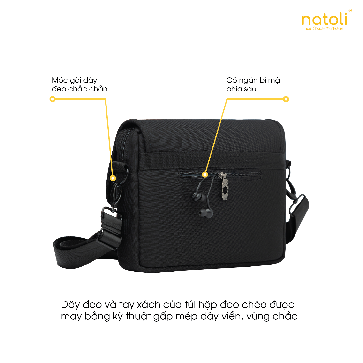 Túi đeo chéo Natoli T12 nhiều ngăn